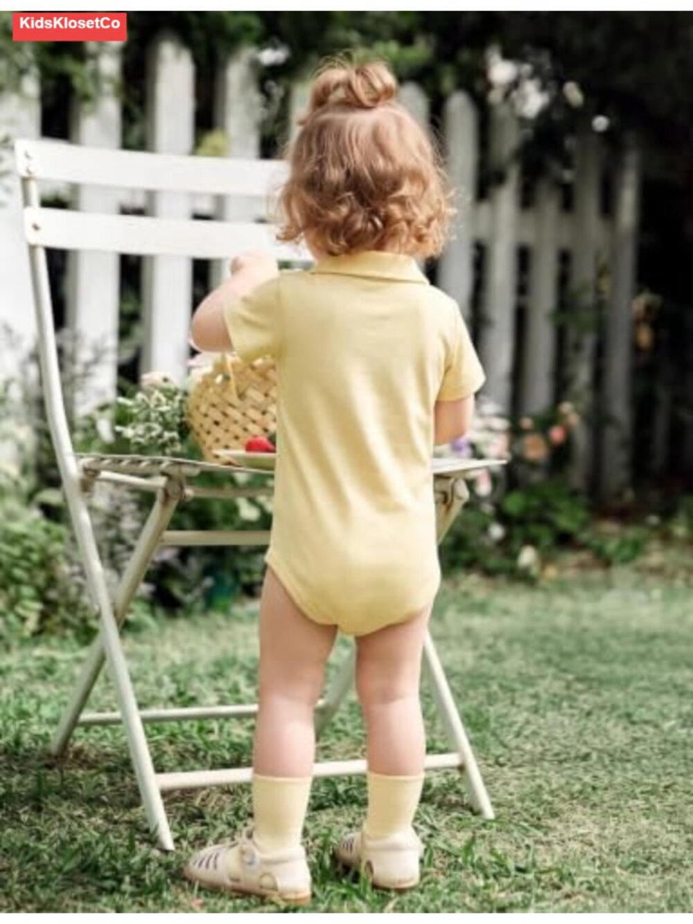 Cotton Baby Polo Collared Bodysuit Snap Closure Romper Unisex - Picture 4 of 6